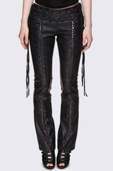 Backlash Zig Zag Lace Up Bootcut Pants