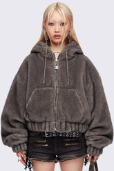 Cat Ear Brown Faux Fur Jacket
