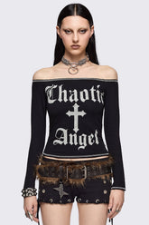 Chaotic Angel Off-Shoulder Top