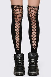 Lace-Up Thigh Highs