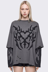 Luvx Grey Layered T-Shirt
