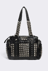 Ruthless Studded Faux Leather Shoulder Bag