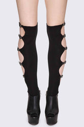 Shutdown Knee Buckle Straps High Socks