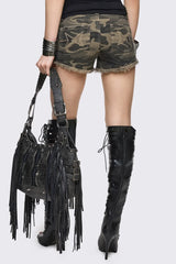 Army Camo Mini Denim Shorts