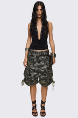 Off Radar Camo Cargo Jorts