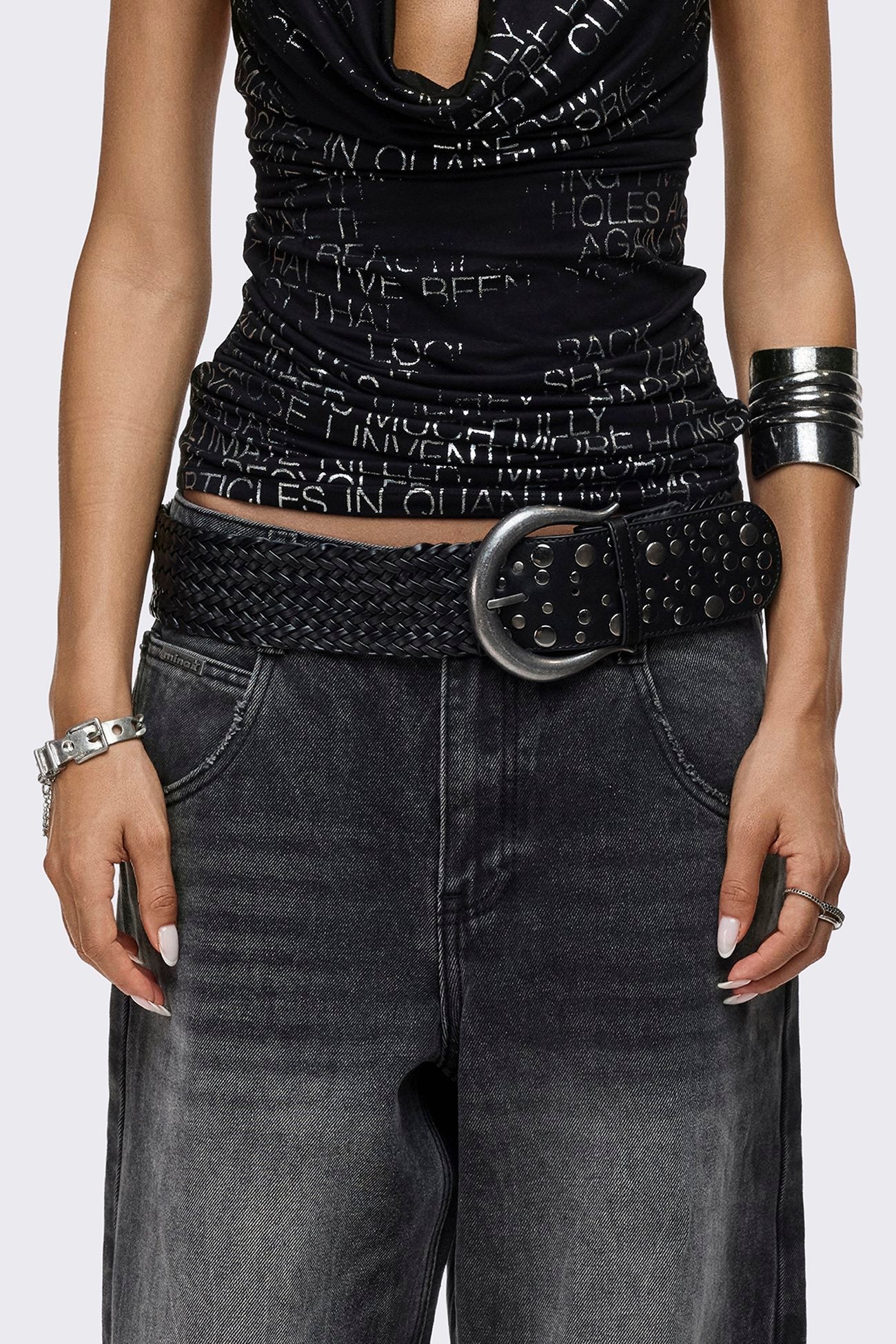Avery Studded Braid Belt