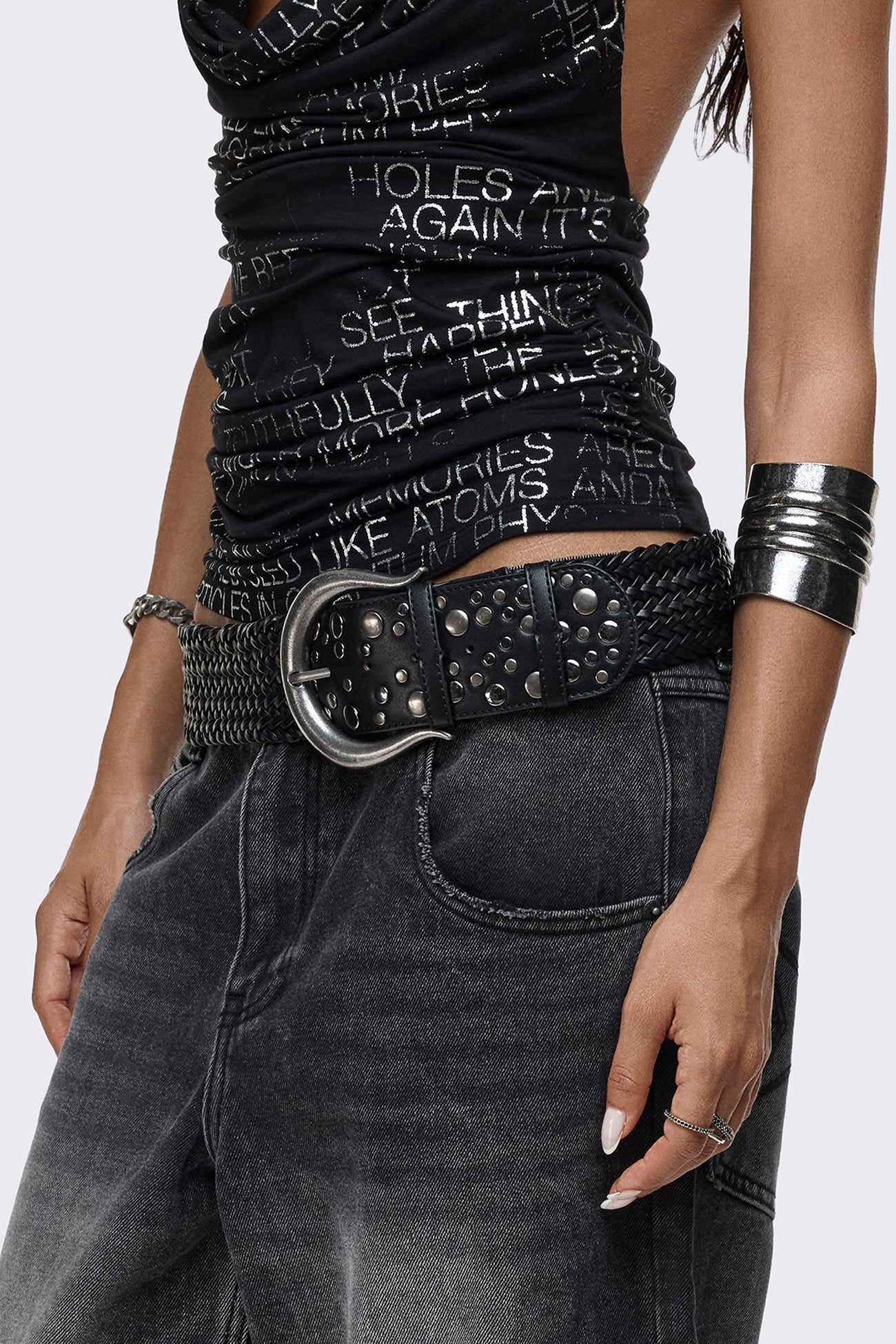 Avery Studded Braid Belt