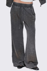Gleam Mud Wash Rhinestone Sweatpants