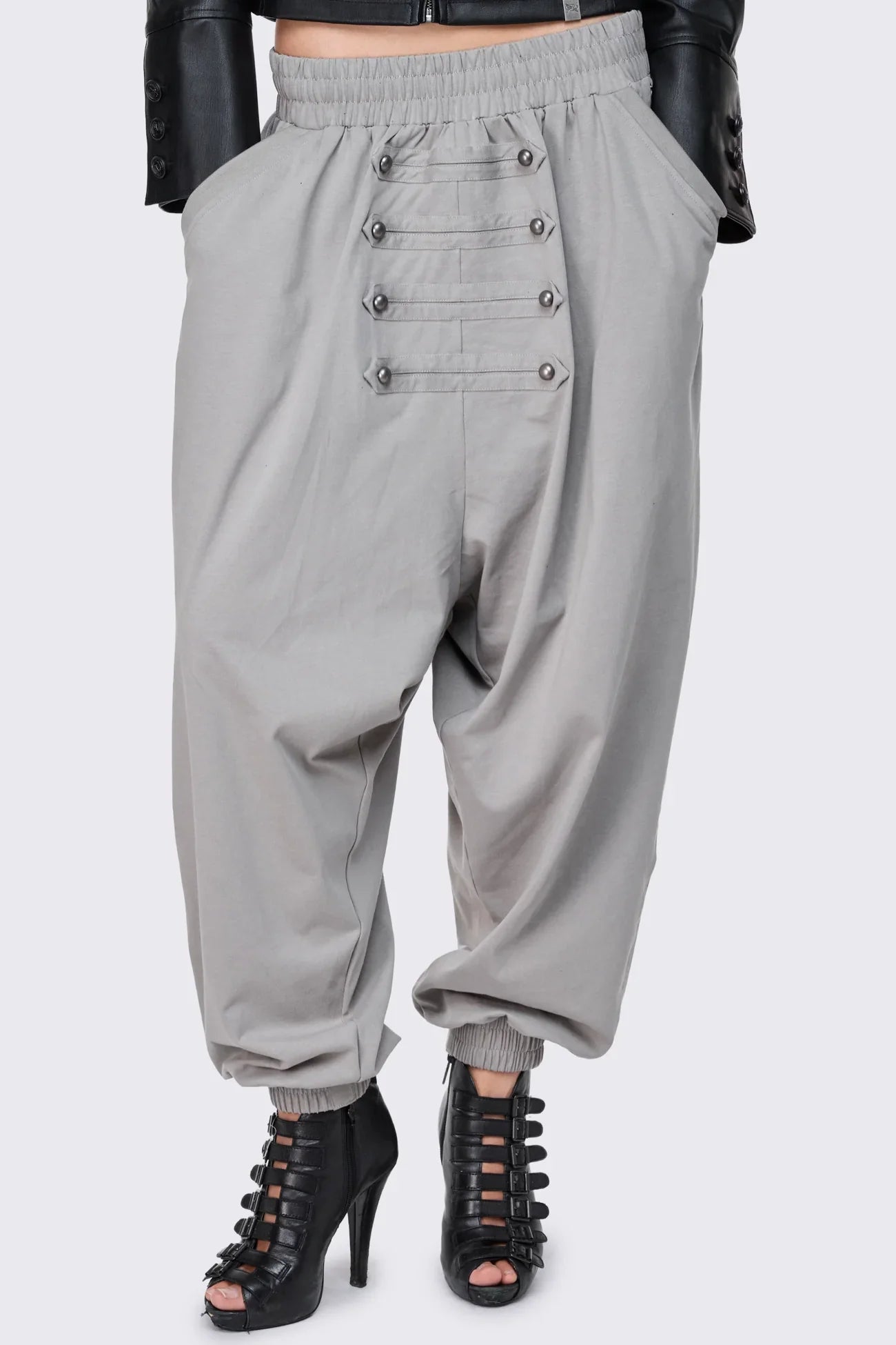 Saboteur Grey Washed Harem Sweatpants