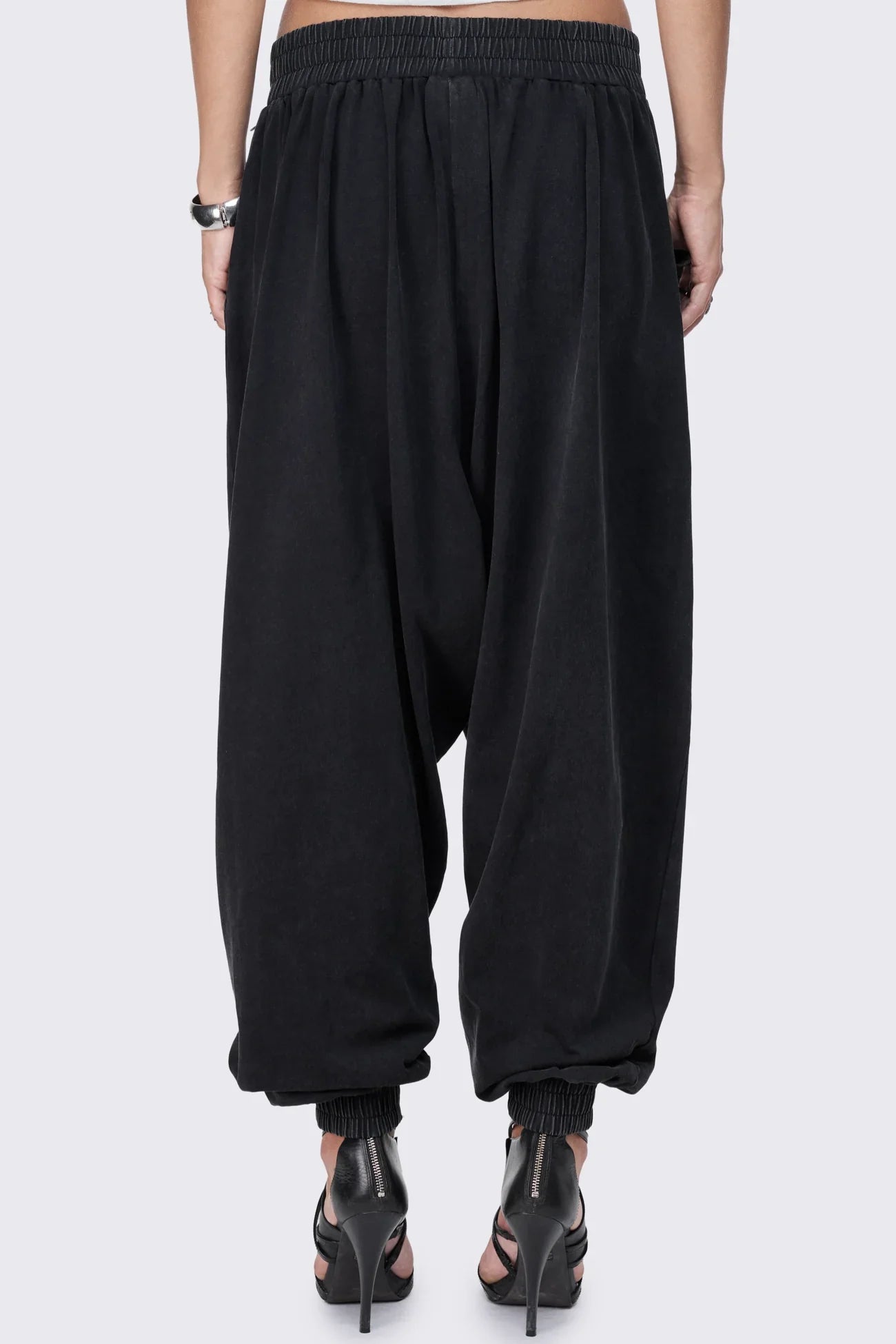 Saboteur Black Washed Harem Sweatpants