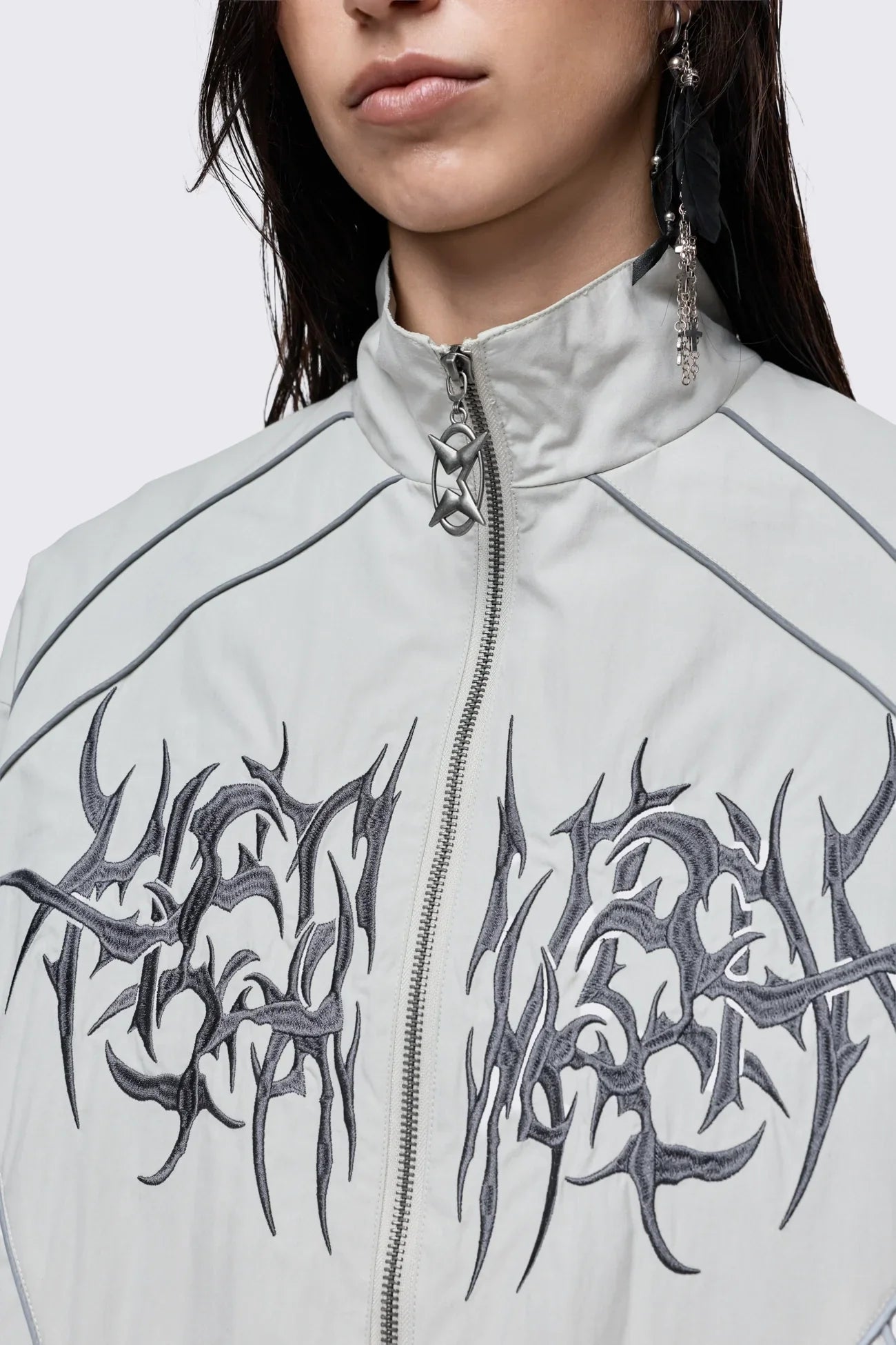 Void Grey Sigil Graphic Windbreaker Jacket
