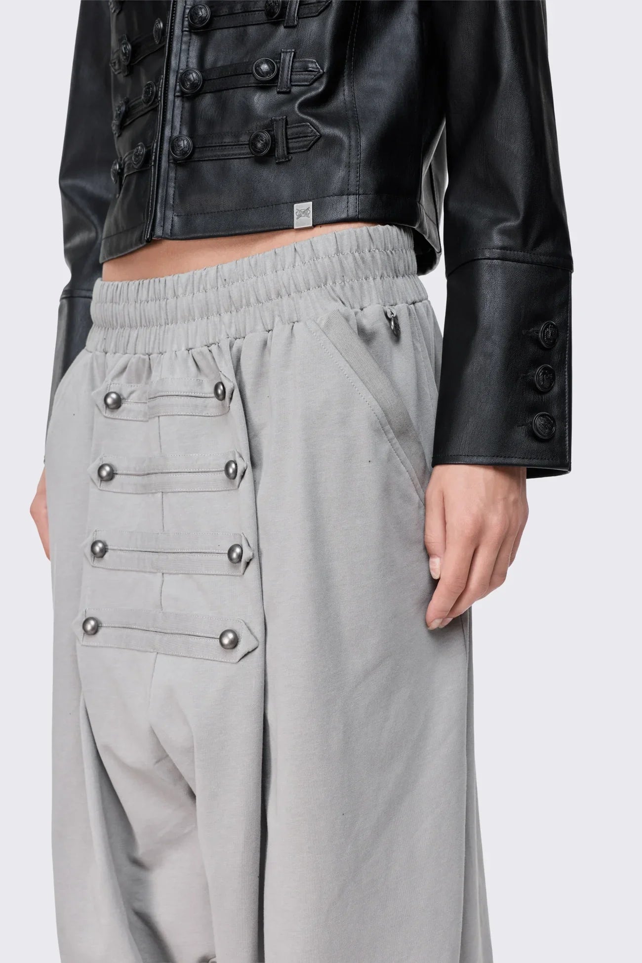 Saboteur Grey Washed Harem Sweatpants