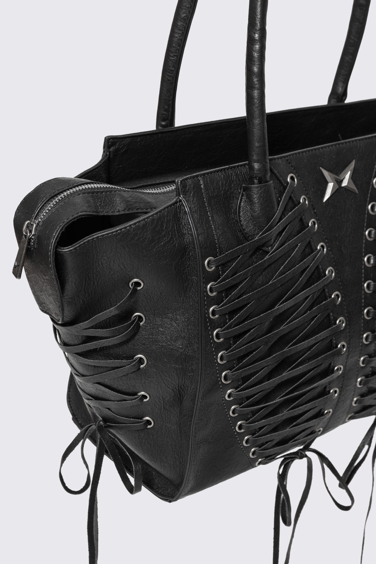 Avery Lace-Up Shoulder Bag