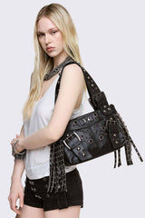 Fern Studded Fringe Shoulder Bag