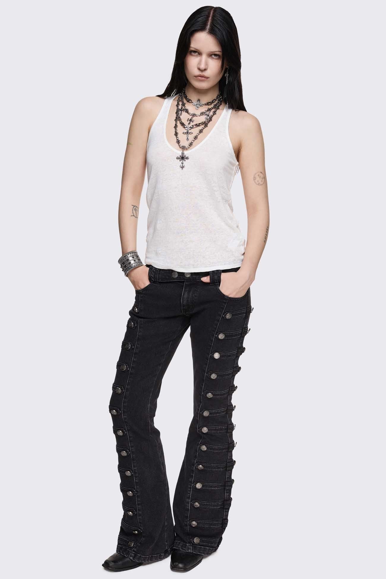 Hilda Military Flared Jeans