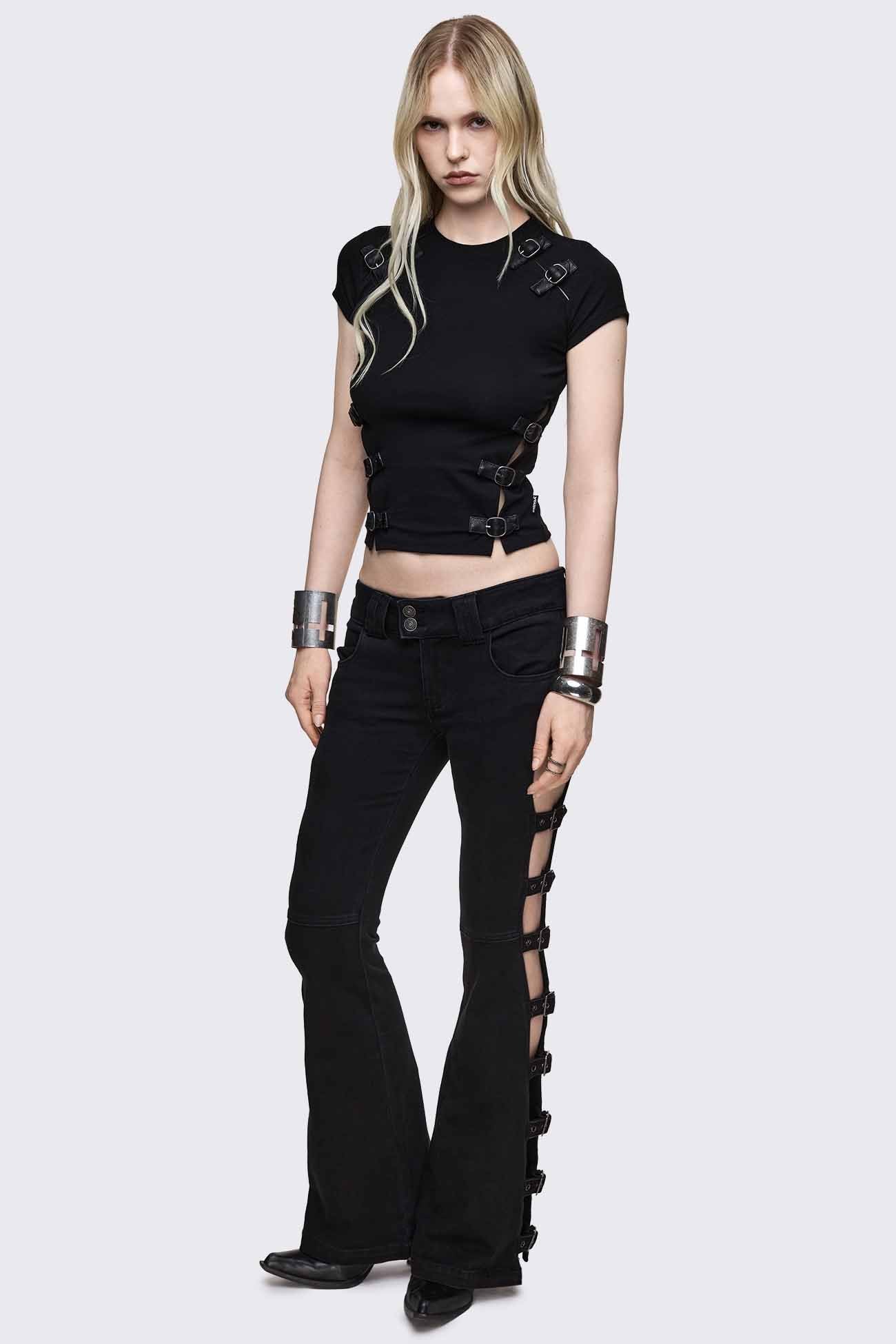 Imogen Buckle Flared Jeans