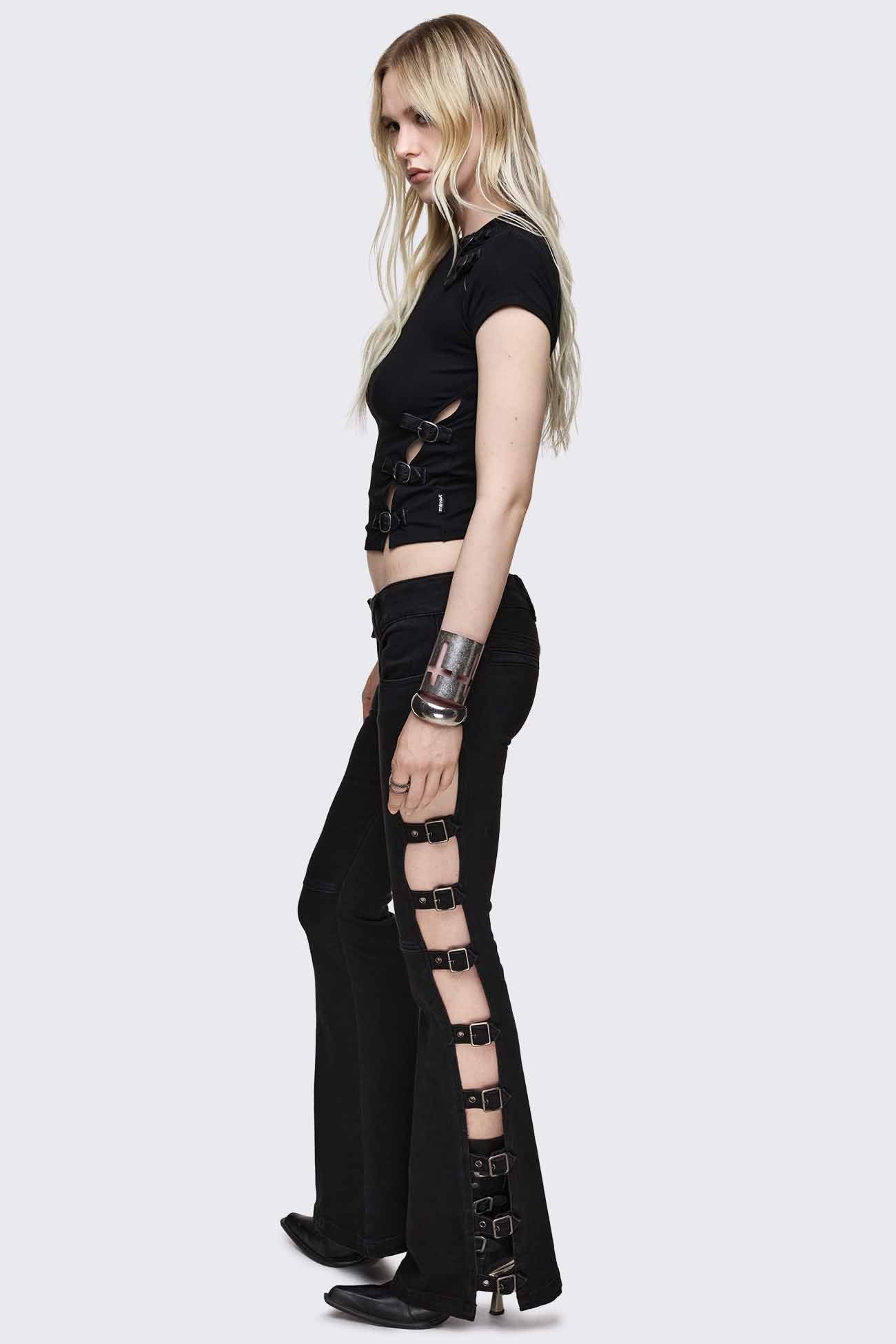 Imogen Buckle Flared Jeans