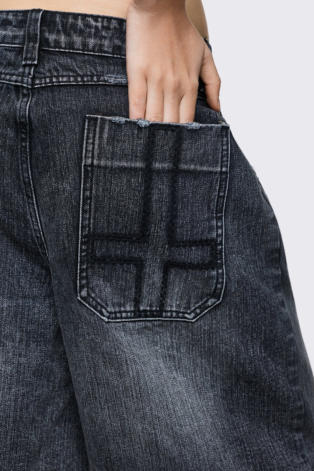 Worn Black Washed Jorts