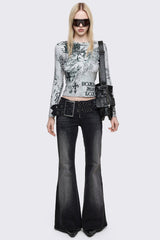 Roxie Belted Flared Jeans