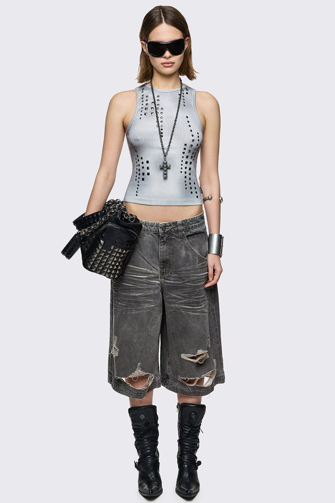 Smoke Grey Washed Jorts