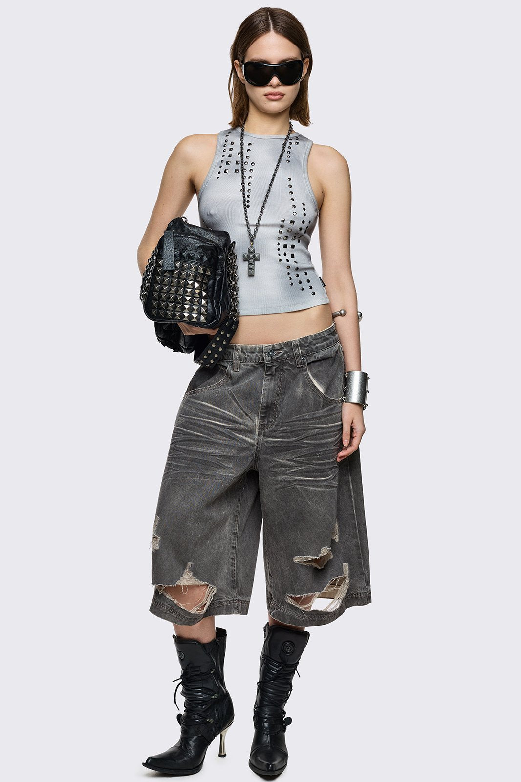 Smoke Grey Washed Jorts