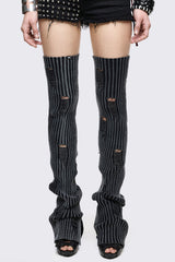 Torn Grey Leg Warmers