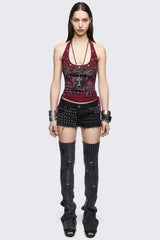 Torn Grey Leg Warmers